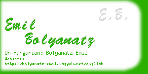 emil bolyanatz business card